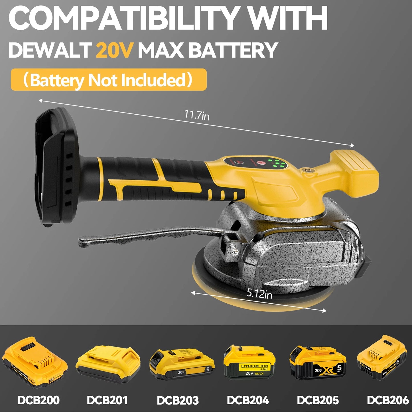 Tile Vibration Leveling Machine For DEWALT 18 Battery 5-SPEED Adjustable Tiler Vibrator Tool For Floor Wall Home Tile Tool