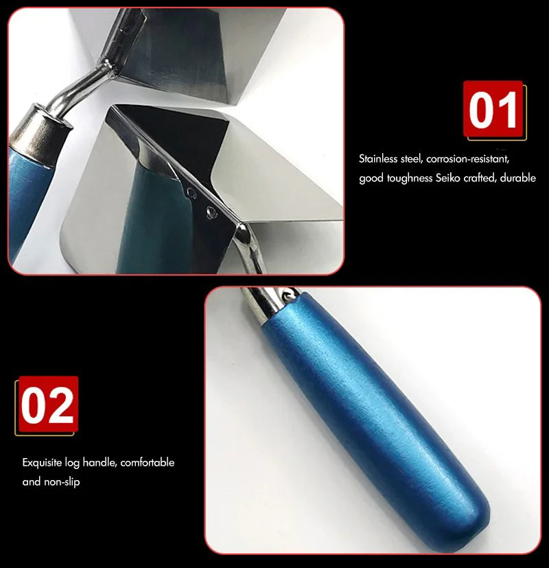 1Pc Drywall Corner Tool Outside / Inside Corner Knife 8x6cm Stainless Steel Corner Trowel for Drywall Gyprock Plasterboard