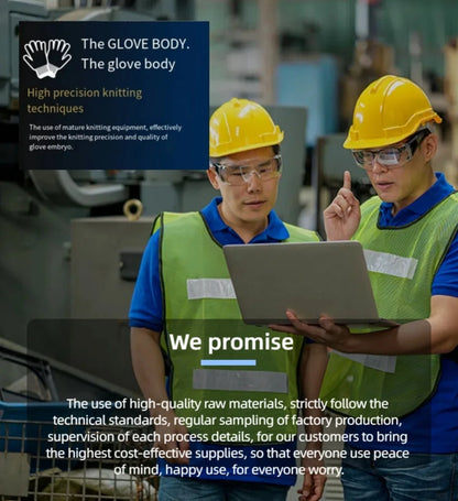 10 Pairs PU Coated Work Gloves - Lightweight, Durable Safety Gloves EN 388/ISO20471 Certified, Sizes S/M/L/XL