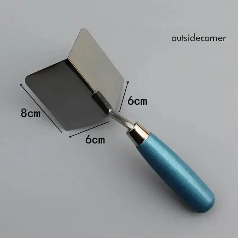 1Pc Drywall Corner Tool Outside / Inside Corner Knife 8x6cm Stainless Steel Corner Trowel for Drywall Gyprock Plasterboard