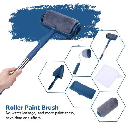 1pc/6Pcs Paint Roller Multifunctional Household Roller Brush Set One Wall A Time Portable Latex Paint Roller Brush Painting Set
