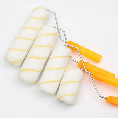 11pcs Mini Paint Roller Kits Portable Microfiber Roller Nap with Plastic Handle Home Wall DIY Painting Professional Repair Tools