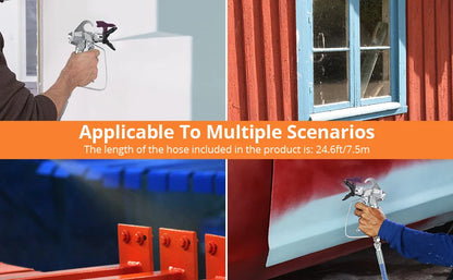 Stand Airless HVLP Paint Sprayer, High Efficiency, for Home Exterior & Interior DIY Painting Projects, with Extension Rod