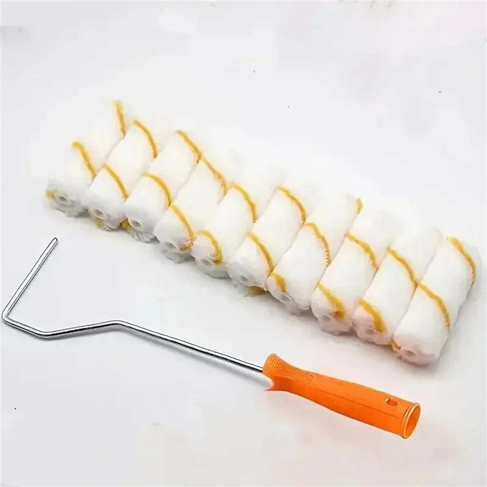 11pcs Mini Paint Roller Kits Portable Microfiber Roller Nap with Plastic Handle Home Wall DIY Painting Professional Repair Tools
