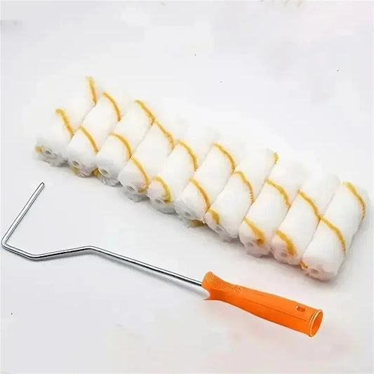11pcs Mini Paint Roller Kits Portable Microfiber Roller Nap with Plastic Handle Home Wall DIY Painting Professional Repair Tools
