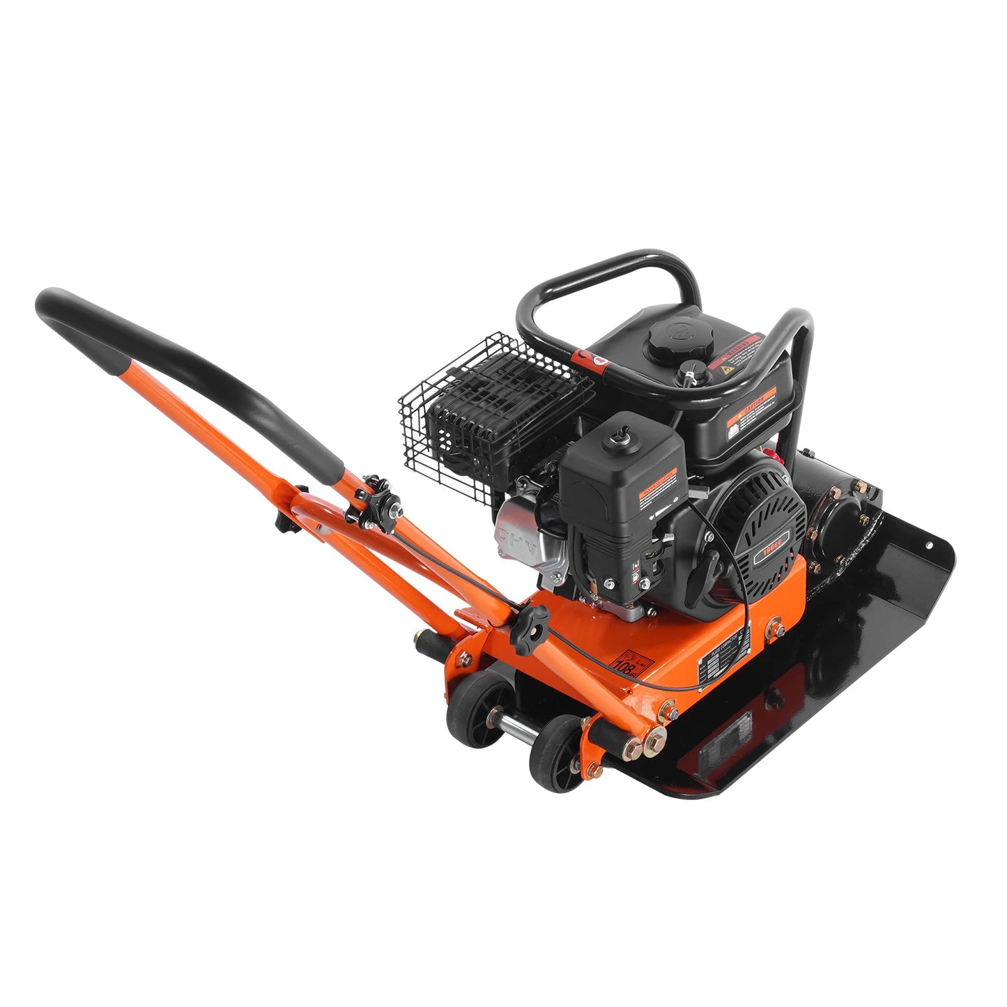SucceBuy Gasoline Plate Compactor 6.5 HP Force Vibratory Compaction Tamper For Walkways, Patios, Asphalts Paver Landscaping