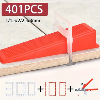 300Pcs Clips and 100 Pcs Plastic Tile Leveling System with 1 Pliers Tool (Accessories Are Also Sold Separately) - Reusable Wedges, Professional Spacing and Alignment Kit, Used for Ceramic Floor and Wall Tile Installati
