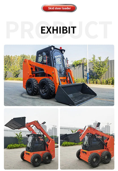 Diesel Engine Skid Steer Loader Compact Track Loader Equipped with 4 in 1 Bucket for Farm Construction