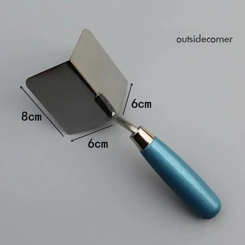 1Pc Drywall Corner Tool Outside / Inside Corner Knife 8x6cm Stainless Steel Corner Trowel for Drywall Gyprock Plasterboard