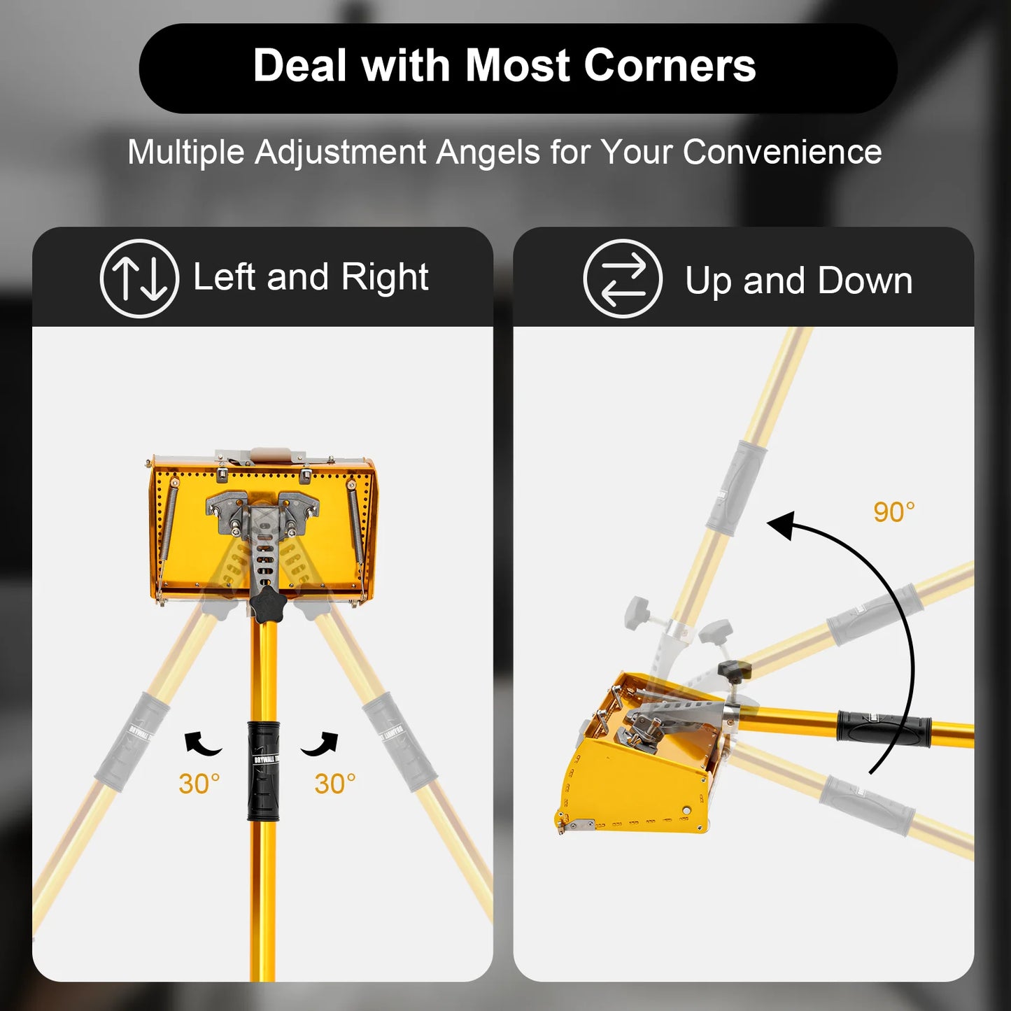 Drywall Flat Finishing Box Tool Retractable Rod Double-spring Design for Wall/Ceiling Scraping Putty