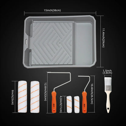 9 inch complete roller set with tray - DIY home wall painting tool set