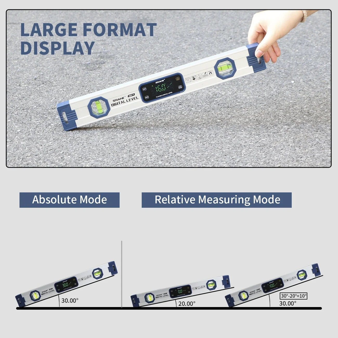 SHAHE Electronic Bubble Inclinometer Angle Finder Gauge,Inclinometer Angle Gauge Finder Bubbles Magnetic Base with Backlight