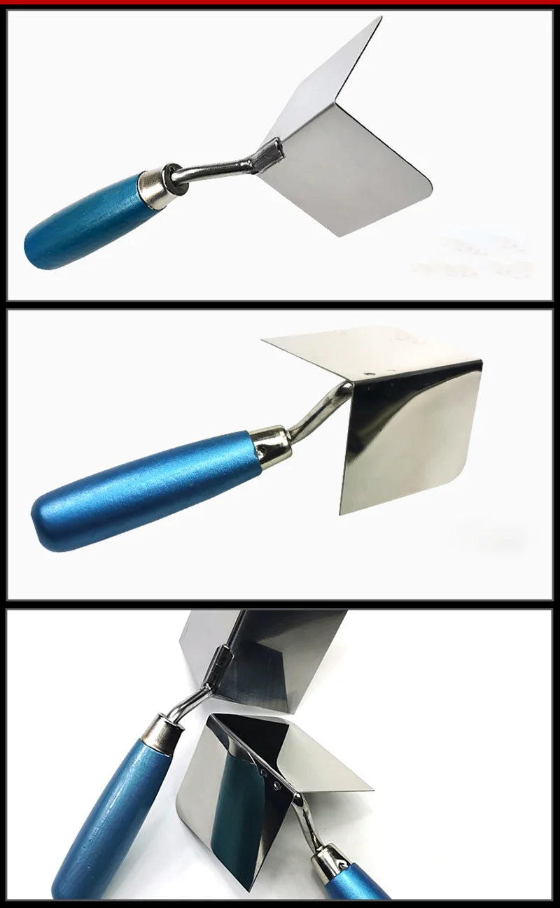 1Pc Drywall Corner Tool Outside / Inside Corner Knife 8x6cm Stainless Steel Corner Trowel for Drywall Gyprock Plasterboard