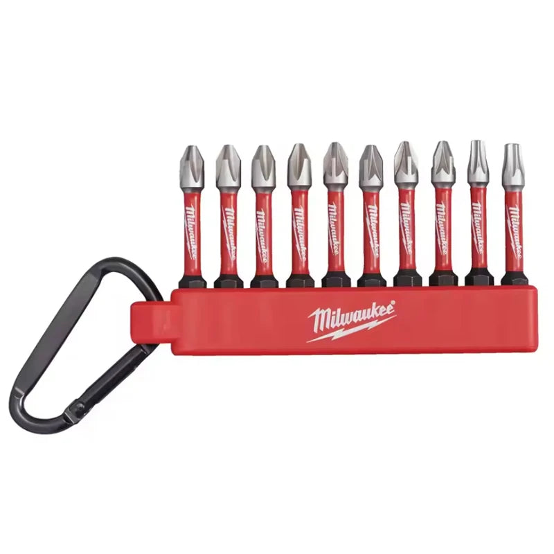 Milwaukee 4932492939 SHOCKWAVE Impact Duty HSS Screwdriver Carabiner Bit Set 10Pcs Portable Power Tool Accessories