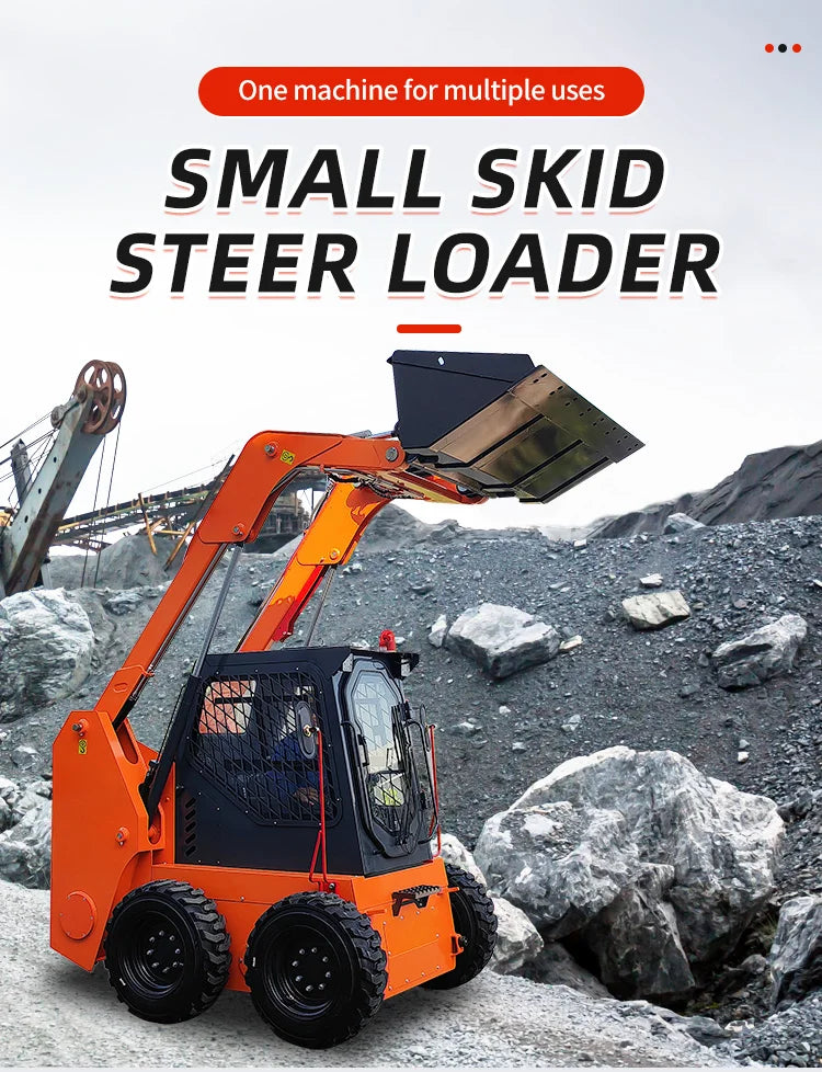 Diesel Engine Skid Steer Loader Compact Track Loader Equipped with 4 in 1 Bucket for Farm Construction