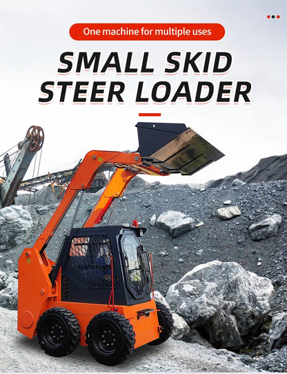 Diesel Engine Skid Steer Loader Compact Track Loader Equipped with 4 in 1 Bucket for Farm Construction