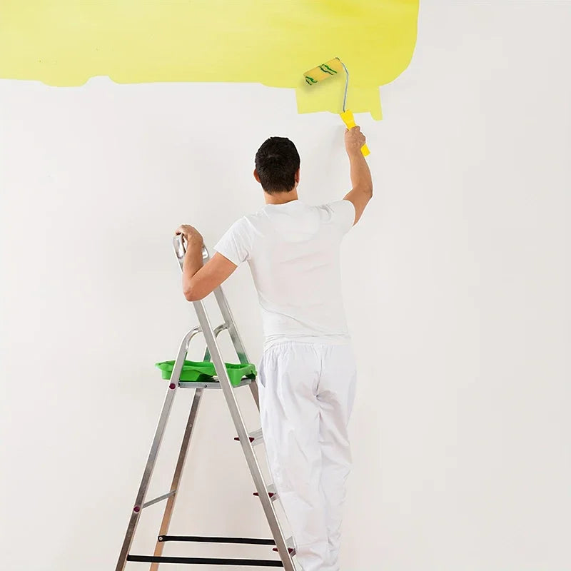 1pc Mini Paint Roller Covers Handle with 60 Roller Brushes 4-Inch Small Paint Rollers Reusable Paint Roller Handle for Walls