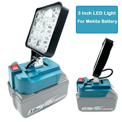 For Makita 14.4V-18V Li-ion Battery Lantern Outdoor Flashlight 3 inch Cordless LED Work Light Camping Lamp Emergency Lighting