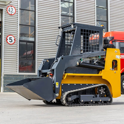 Diesel Engine Skid Steer Loader Compact Track Loader Equipped with 4 in 1 Bucket for Farm Construction