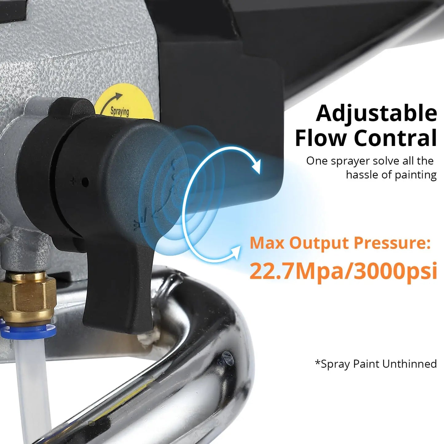 Stand Airless HVLP Paint Sprayer, High Efficiency, for Home Exterior & Interior DIY Painting Projects, with Extension Rod