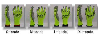 10 Pairs PU Coated Work Gloves - Lightweight, Durable Safety Gloves EN 388/ISO20471 Certified, Sizes S/M/L/XL