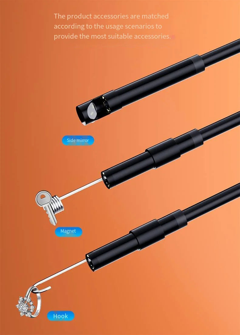 7.0MM TYPE-C Endoscope Camera IP67 Waterproof 6 LEDs Adjustable USB Android Flexible Inspection Borescope Cameras for Phone PC