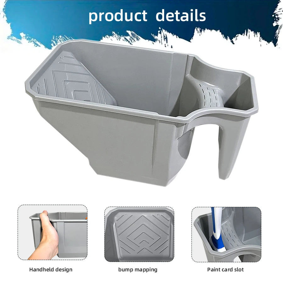 3-piece value pack 4" hand-held paint cup with paint brush card slot and roller brush bevel design, roller brush easy to match