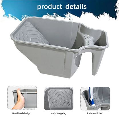 3-piece value pack 4" hand-held paint cup with paint brush card slot and roller brush bevel design, roller brush easy to match