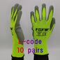 10 Pairs PU Coated Work Gloves - Lightweight, Durable Safety Gloves EN 388/ISO20471 Certified, Sizes S/M/L/XL