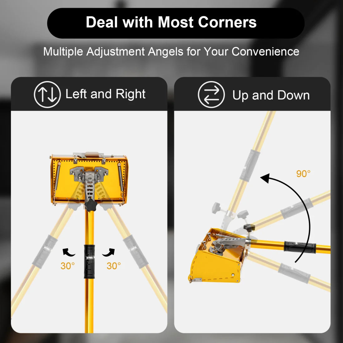 Drywall Flat Finishing Box Tool Retractable Rod Double-spring Design for Wall/Ceiling Scraping Putty