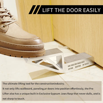 3 in 1 Aluminum Alloy Door Lifter Multi-functional Lifter Prying Tool Rasp Drywall Plaster Sheet Lift Equipment Household Tools