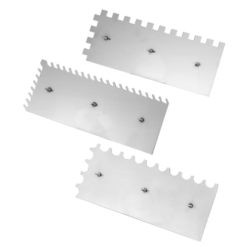 M12K-Stainless Steel Masonry Tool Serrated Plastering Knife 11Pcs Concrete Finishing Trowel Drywall Tools