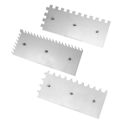 M12K-Stainless Steel Masonry Tool Serrated Plastering Knife 11Pcs Concrete Finishing Trowel Drywall Tools