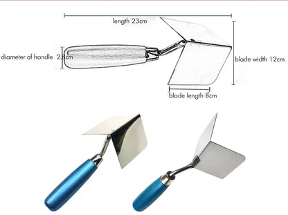 1Pc Drywall Corner Tool Outside / Inside Corner Knife 8x6cm Stainless Steel Corner Trowel for Drywall Gyprock Plasterboard