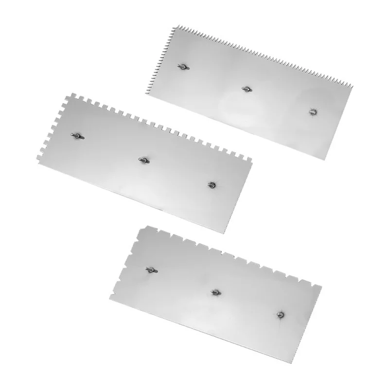 M12K-Stainless Steel Masonry Tool Serrated Plastering Knife 11Pcs Concrete Finishing Trowel Drywall Tools