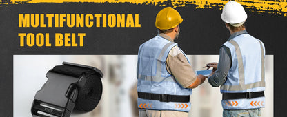 XMSJ Men's magnetic tool belt, 26-pocket heavy-duty tool bag, magnetic gun holster nail detachable and adjustable waist bracket