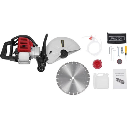 Gas Concrete Cut off Saw 2 Stroke 52 CC Cement Masonry Wet Dry Saw Cutter+Blade Power Cutter 1400W