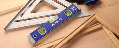 WORKPRO 3-Piece Spirit Level Set (12", 20", 40"), Level Set with Magnetic Torpedo Level, 45°/90°/180°Bubbles Measuring