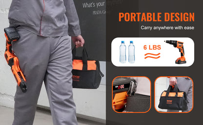 SucceBuy Drywall Screw Gun 20V Max Drywall Screwgun 4200RPM Brushles Cordless Drywall Kit Reverse Adjustable Built-in LED Light