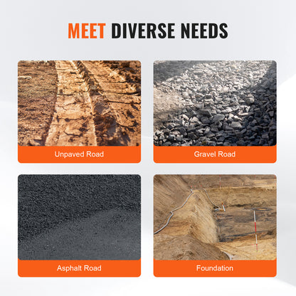 SucceBuy Gasoline Plate Compactor 6.5 HP Force Vibratory Compaction Tamper For Walkways, Patios, Asphalts Paver Landscaping